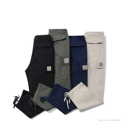 2024 Pantaloni da uomo North American High Street Marca Carhart Puro cotone a cinque punti Check Multi Pocket Tuta Design ampio 659ttt