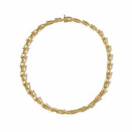Designmärke kärlek t halsband för kvinnor man rostfritt stål tillbehör zirkon hjärta u typ bambu halsband smycken305c
