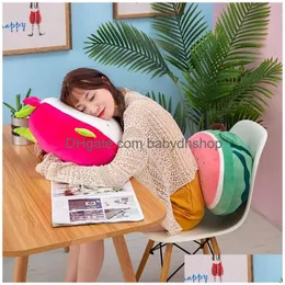 Plush Dolls Imitation Fruit P Toy Doll Childrens Cloth Creative 3D Stberry Cushion Watermelon Throw Pillow Drop Delivery Toys Gifts Dhcyj