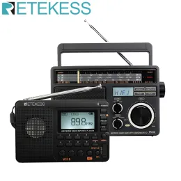 Radio Retekess V115 Digital AM FM SW Radio Support TF Card Recording och TR618 AM FM SW Portable Radio Powered by AC eller 3XD Battery