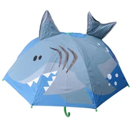 Crianças guarda-chuva para meninos meninas chuva engrenagem guarda-sol crianças adorável padrões animais 3d guarda-chuvas idade 37 240226