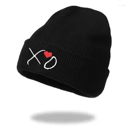 Berets Winter Autumn Unisex Embroidery Knitting Beanies Skull Hat Drinking Enthusiast Men Women Keep Warm Windproof Cold Cap W81