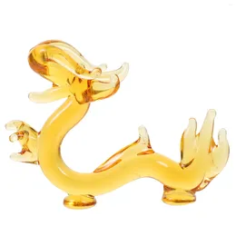 Dekorativa figurer Fengshui Crystal Dragon Figur 2024 Kinesiskt år Figur Glas Lucky Animal Statue