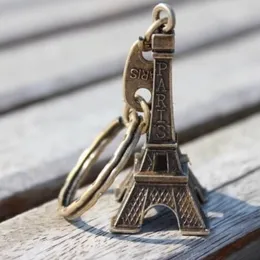 Eyfel Tower Anahtarlık Retro Bronz Mini Dekorasyon Torre Paris Turu Eiffel Anahtar Zincir Anahtar Tutucu Anahtar Yüzük Kadın Çanta Çantası Charm Kolye G257L