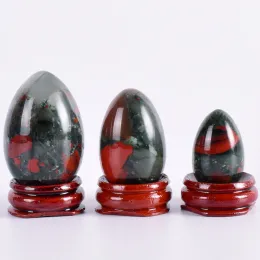 منتجات Yoni Egg Stone Natural Heliotrope Lall مجموعة Undrill Blooded Jasper Kegel أداة تمرين النساء