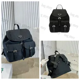 Nylon Backpack Bag Women Re-Nylon Medium Saffiano Waterproof Shoulderbag Outdoor Travel Messenger Multipocket Casual Totes Metal T234M