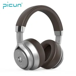 헤드폰/헤드셋 Picun P28X 무선 헤드셋 Bluetooth 5.0 쿼드 코어 이중 이동 코일베이스 오버 러브 헤드폰