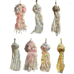 Nyckelringar ulltasslar maneter hängande telefonband väska charm nyckel dekoration kedja