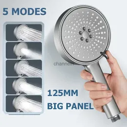 Bathroom Shower Heads Zloog Head 5 Modes Black High Pressure Rainfall Water Saving Large Panel Big Boost Sprayer Accessories YQ240228