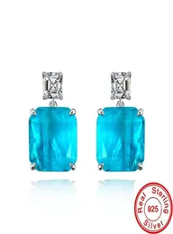 15mm Paraiba Tourmaline Diamond Earrings 100 Real 925 Sterling Silver Party Wedding Drop Dangle Earrings for Women Jewelry8304094