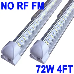 4 Ayak Led Dükkan Işıkları 72W 48inch 72000 LM Dolap Işığı Altında LED, T8 Yardımcı Programı İçin Entegre Tüp Işık Fikstürü RF RM 4FT Dükkan Işık Tavan Kabini Garajları Crestech