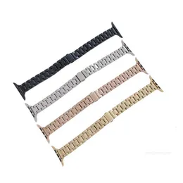 Designer Slant Metal Chain Stems för Apple Watch Bands 44mm 42mm 40mm 38mm Armband Rostfritt stål Ersättning Arvband IWatch Series 6 5 4 SE Watchband Categy