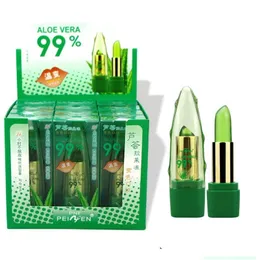 립스틱 Peifen Aloe Vera Discolor 립스틱 오래 지속되는 자연 에센스 보습 립스틱 브랜드 고품질 전문 입술 DH3DI