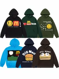 CPFM wspólnie McDonald's Burger Fries Fries Fries Fries Print Plus Plecee Men's Loose Bluie Tide E5x5#