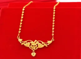 Neue vergoldete Liebes-Schmetterlings-Halskette für Damen, Set aus verkupferten vietnamesischen Sandgold-Blumenmodellen, die lange Zeit nicht verblassen, Hochzeit j1919957