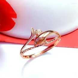 Кольца кластера, дизайн, фиолетовое золото 585 пробы, классическое розовое золото 14 карат с дельфином, свадебное украшение для пар, изысканные женские легкие роскошные ювелирные изделия