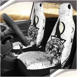 Car Seat Covers Ers Wolf Moon Er Custom Printing Front Protector Accessories Cushion Set Drop Delivery Mobiles Motorcycles Interior Dhoq2