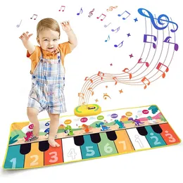 Tapete de piano musical com 8 sons de instrumento, teclado animal, toque, tapete de dança para crianças, brinquedos, aprendizagem, educação 240226