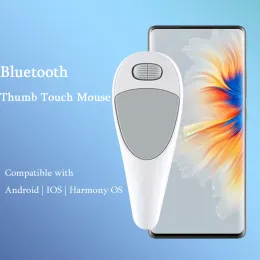 Ratos sem fio bluetooth mouse recarregável typec ergonômico controle de toque polegar dedo mini mouse para telefone ipad tablet apple