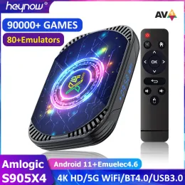 Konsoler Heynow X4 Mini Classic Retro Super Console Amlogic S905X4 Android 11 EE4.6 System med 90000+ Game 80+ Emulators 4K/8K HD TV Box