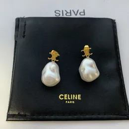 Marke Diamant Ohrringe Emaille Liebe Unregelmäßige Perlen Ohrringe Gold und Silber Bling Ohrringe Geeignet für Frauen Hochzeit Partys Liebe Schmuck Niedlich