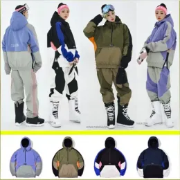 Conjuntos de esqui conjunto homens macacões ternos femininos snowboard wear neve marido jaqueta calças de inverno mulher skims dupe snowboard pano