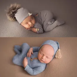 Sets Newborn Photography Props Baby Hairball Hat Romper Accessories Set for Photo Shoot Newborn Bodysuit Bebe Foto Studio Workshop
