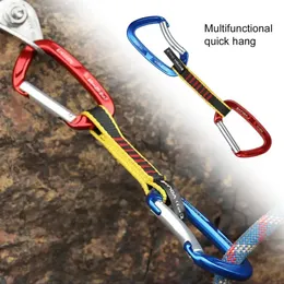 تسلق الصخور المهنية Quickdraw Sling Safety Lock Extensions تقويم Bent Carabiner Mountainder Outdoor Protect 240223
