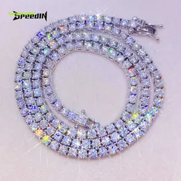 Superato GRA Test Collana di alta qualità 3MM 4MM 5MM Uomo Donna Cristallo di ghiaccio Cubic Zirconia Vvs Collana di diamanti Catena da tennis