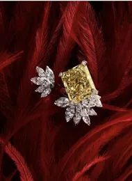 Cluster Rings Fashion Brand Golen Zircon Flower Open Mouth Ringadjustment Ring For Women Gift8580044