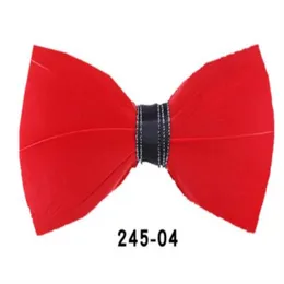 Novelty Handmade Solid Feather Bow Tie Brooch Gift Set Men'S Wedding Party Fashion Mcyyx291r