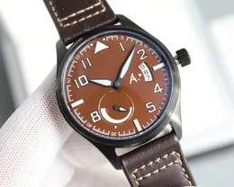 Męskie zegarek drogie Menwatch Big Pilot Watches 5A Wysoka jakość automatycznego ruchu mechanicznego Uhren All Diar Workmen Wstecz Transparent Montre Pilot Luxe Mrfg