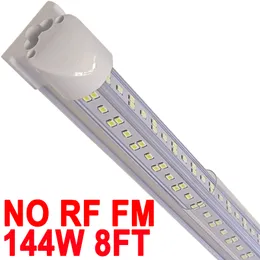 8 ft Entegre LED tüp ışığı 144W T8 V Şekapped 96 "NO-RF RM 144000 Lümenler (300W floresan eşdeğeri) Açık kapak süper parlak beyaz 6500K 8ft LED LED dükkanı Barn Crestech