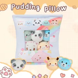 Kuddar aixini mellanmål kudde pudding plushie en påse med djur plysch pudding katt panda borttagbar set födelsedag julklapp söt kawaii