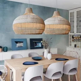 Pendant Lamps Modern Creative Lihgt Ceiling Chandeliers Rattan Simple Inn Homestay Living Room Dining Table Light