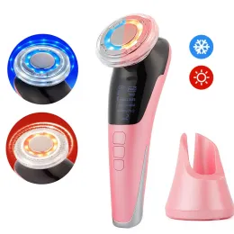 Massager EMS Microcourrent LED Photon Facial Lifting Device Icewarm Therapy Vibration Massager Skin Rejuvenation Elektroporation Beauty