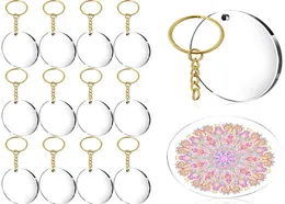 2 Inch Clear Round Acrylic Keychain Blanks andGold Circle Key Chains for Diy Crafts Projects Supplies 48 Pieces7270566