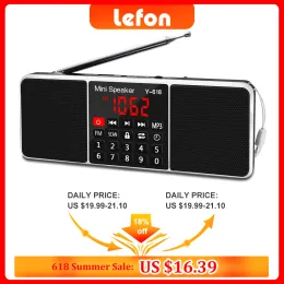 Players Lefon Digital Fm Radio Receiver Speaker Stereo Mp3 Player Support Tf Card Usb Drive Led Display Time Shutdown Portable Radios