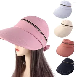Wide Brim Hats Fashion Foldable Cycilng Empty Top Big Ladies Solid Color Bucket Hat Fisherman Removable Sun Women Cap