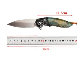 High Quality A2261 Flipper Folding Knife ASP30 Satin Blade Cured Wood with Steel Sheet Handle Outdoor Ball Bearing Washer Fast Open Folder Knives