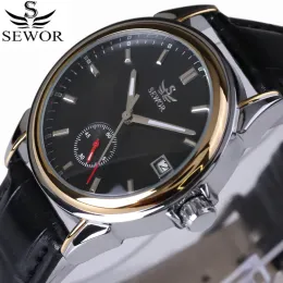 시계 Rattrapante Date Function Men Watch Top Brand Automatic Mechanical Watch Genuine Leather Strap Fashion Leisure Clock