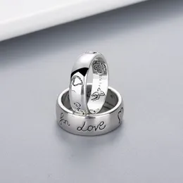 Women Girl Flower Bird Pattern Ring with Stamp Blind for Love Letter Ring Gift for Love Couple High Quality Jewelry256t