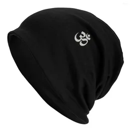 Berets unisex zima ciepłe maski femme dzianinowe czapki fajne om symbol czapka joga joga duchowa medytacja buddyzm aum czapki dla mężczyzn