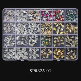 Metalllegierung Nail Art s 3D Punk Nieten Zubehör Set DIY Luxus Marke Charms Cartoon Dekoration 240219