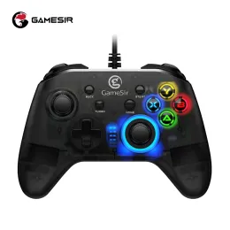 Gamepads Gamesir T4W USB Kablolu Oyun Denetleyicisi Asimetrik ve Titreşimli Motorlu PC Joystick ile Gamepad Windows 7 8 10 11