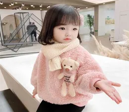 1 2 3 4 5 6 Year Baby Girls Sweatshirt Spring Autumn Warm Fleece Tops Cute Bear Pullover Children's Sweater Toddler Girl Clothes 2101155337069