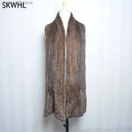 الأوشحة المنزلية المنزلية Centerwomens الفاخرة Mink Skin Shawlwinter ٪ Natural Mink Skin Shawl Q240228