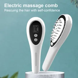 Massagegerät, elektrischer Kopfhaut-Massagekamm, multifunktionaler Kamm, Massagebürste, 3 Gänge, weiche Silikongummi-Kammspitzen für die Kopfhautmassage