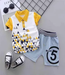 Verão roupas de bebê terno crianças moda menino meninas dos desenhos animados t camisa shorts 2pcssets criança roupas casuais crianças fatos de treino 210807564135