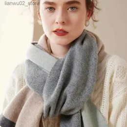 Scarves Arrived in autumn and winter cashmere knitted womens scarves raincoats warm and fashionable shawls womens high-quality scarves Q240228